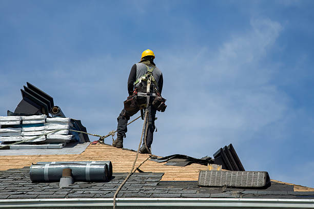 Professional Gutter Installation technician working in Prescott, WA